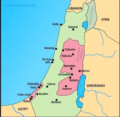 mapa izraele